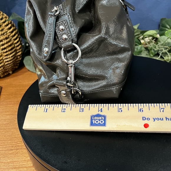 Coach Gray Patent Leather Satchel - Picture 14 of 15